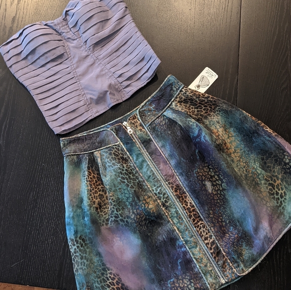 NWT S Colorful Zipper-front skirt forever 21 - Picture 2 of 6